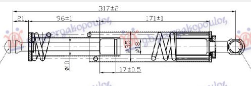 AMORTIZER GEPEK VRATA (SA SPOLJASNJOM OPRUGOM) (317L-2010N)