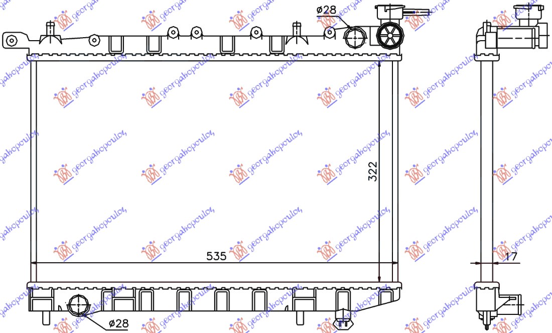 HLADNJAK MOTORA 1.4-1.6 (52.8x32) (28/28)