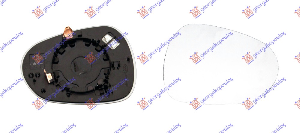 STAKLO RETROVIZORA SA GREJACEM (KONVEKSNO) - DESNO