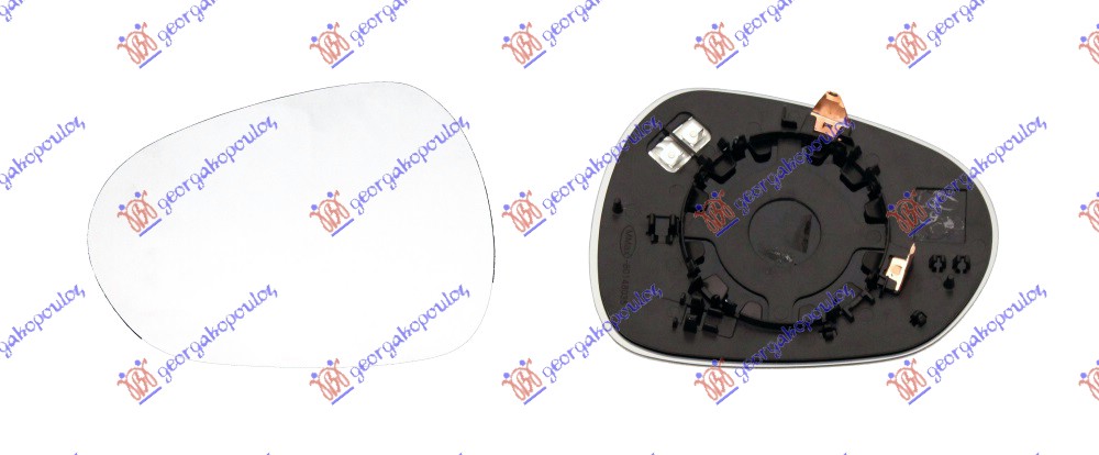 STAKLO RETROVIZORA SA GREJACEM (KONVEKSNO) - LEVO