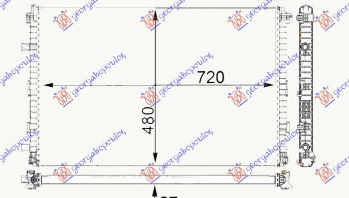 HLADNJAK MOTORA DODATNI 3.0 TFSi BENZIN - 3.0 TDi DIZEL (720x480x26) (VALEO)