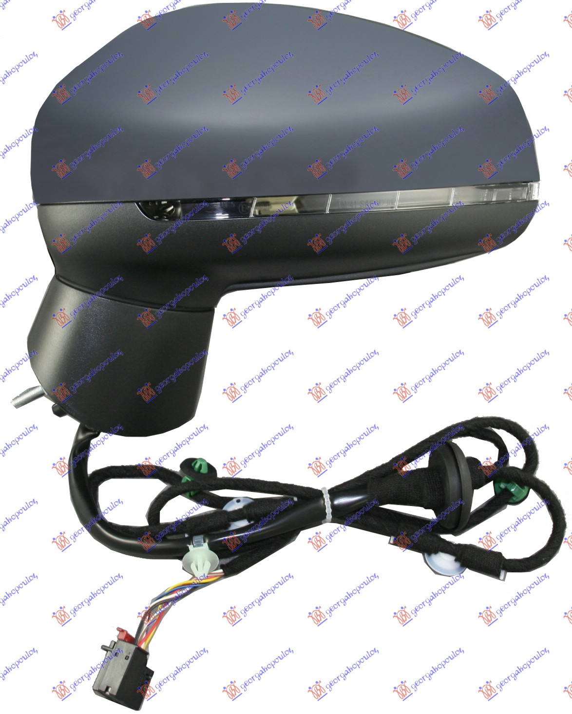 RETROVIZOR ELEKTRICNI SA GREJACEM PM (MIGAVAC) (A KVALITET) (ASFERICNO STAKLO) - LEVO