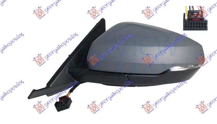 RETROVIZOR ELEKTRICNI SA GREJACEM PM (MIGAVAC) (6 PIN) (A KVALITET) (ASFERICNO S - LEVO