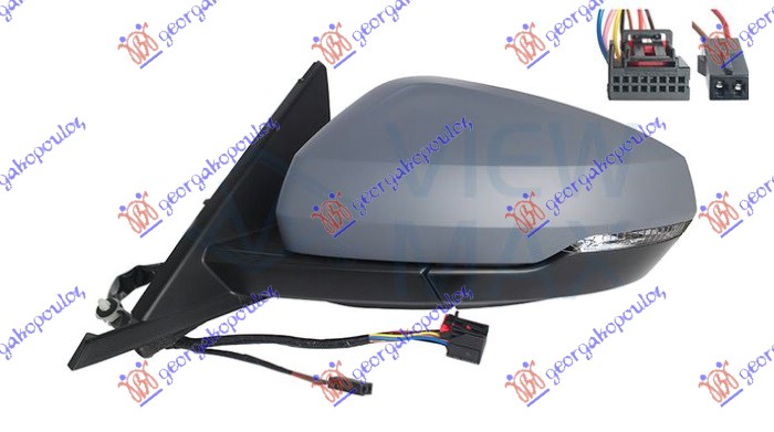 RETROVIZOR ELEK. SA GREJ. PM (ELEKTRO-SKLOPIV) (MIGAVAC) (MEMORIJA) (MRTAV UGAO) - LEVO