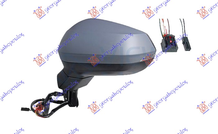 RETROVIZOR ELEKTRICNI SA GREJACEM PM (MIGAVAC) (MRTAV UGAO) (A KVALITET) (ASFERI - LEVO