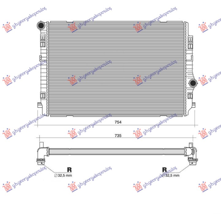 HLADNJAK MOTORA 2.0 TDi (135 KW) DIZEL (650x450x32) (VALEO)