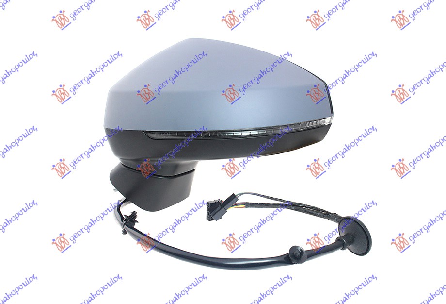 RETROVIZOR ELEKTRICNI SA GREJACEM PM (ELEKTRO-SKLOPIV) (MIGAVAC) (12 PIN) (A KVA - LEVO