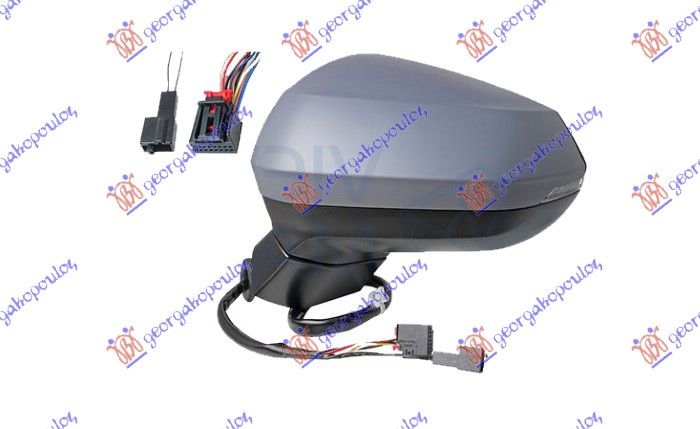 RETROVIZOR ELEK. SA GREJ. PM (ELEKTRO-SKLOPIV) (MIGAVAC) (SAMOZATAMNJIVANJE) (MR - LEVO