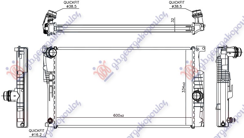 HLADNJAK MOTORA 1.5/1.6/3.0 (118i/120i/125i/135i-M) BENZIN - 2.0 (120d/125d) DIZ