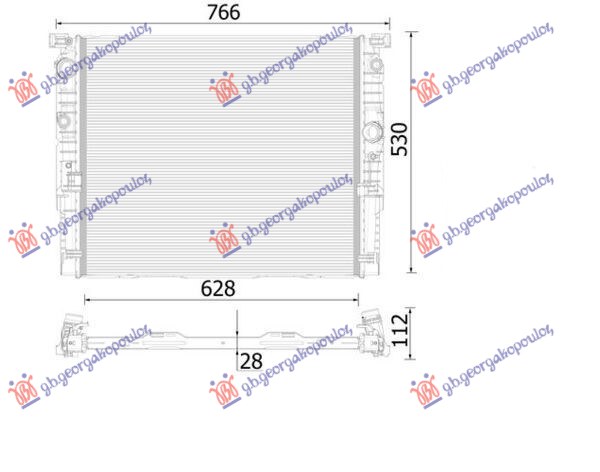 HLADNJAK MOTORA 2.0/4.4 HiBRID-BENZIN (628x530x26) (NRF)