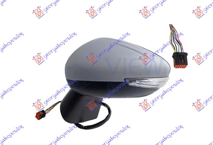 RETROVIZOR ELEKTRICNI SA GREJACEM CRNI (MIGAVAC) (6 PIN) (A KVALITET) (KONVEKSNO - LEVO