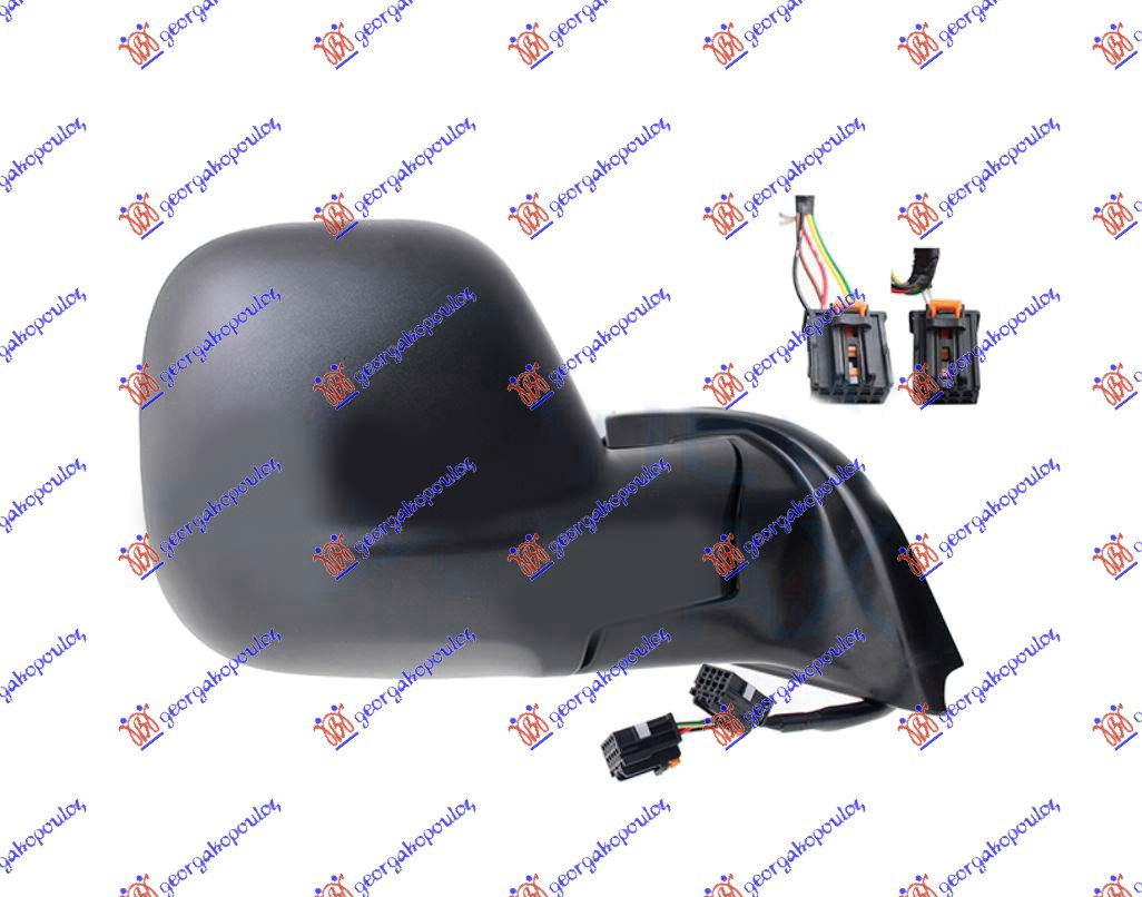 RETROVIZOR ELEKTRICNI SA GREJACEM (SENZOR) (5+2 PIN) (A KVALITET) (KONVEKSNO STA - DESNO