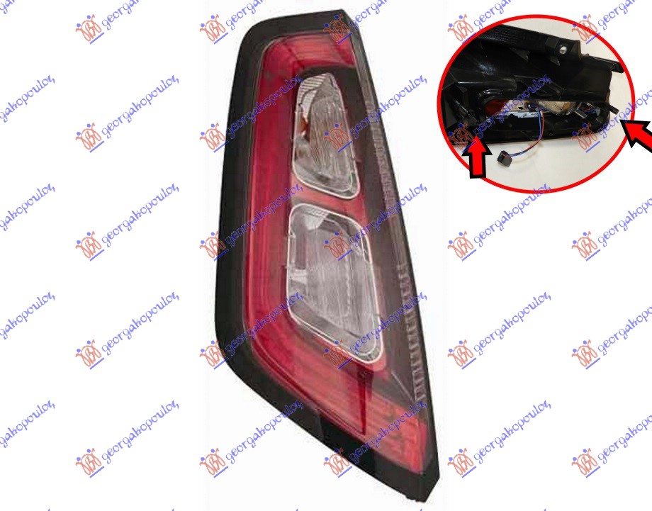 STOP LAMPA (LED) (BEZ NOSACA SIJALICE) (ZA MODELE SA SRAFLJENJEM NOSACA SIJALICE - LEVO