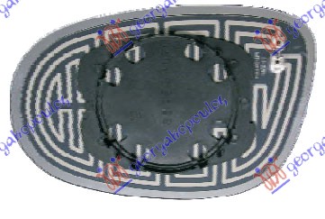 STAKLO RETROVIZORA SA GREJACEM PLAVO (KONVEKSNO) - DESNO