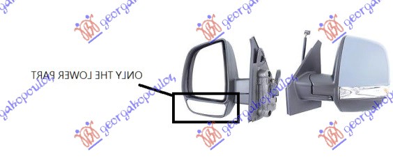 STAKLO RETROVIZORA (CARGO) (DONJI DEO) (KONVEKSNO) - LEVO