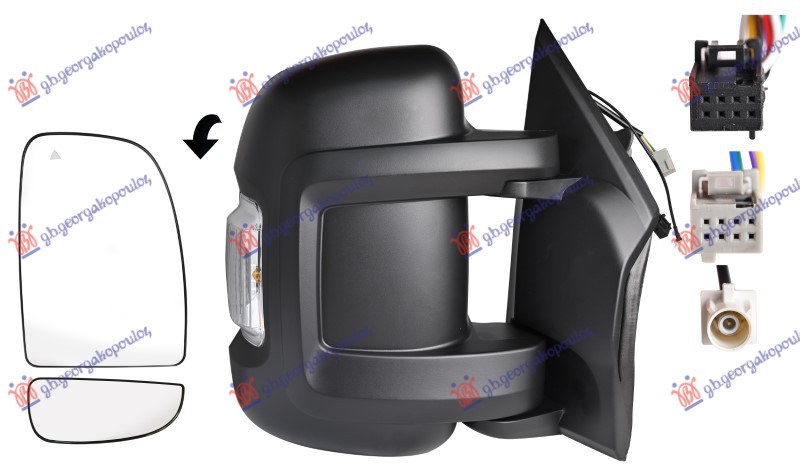RETROVIZOR ELEK. SA GREJ. KRATKI (EL-SKLOPIV) (MIG) (CIP ANTENE) (MRTAV.U) (POZ. - DESNO