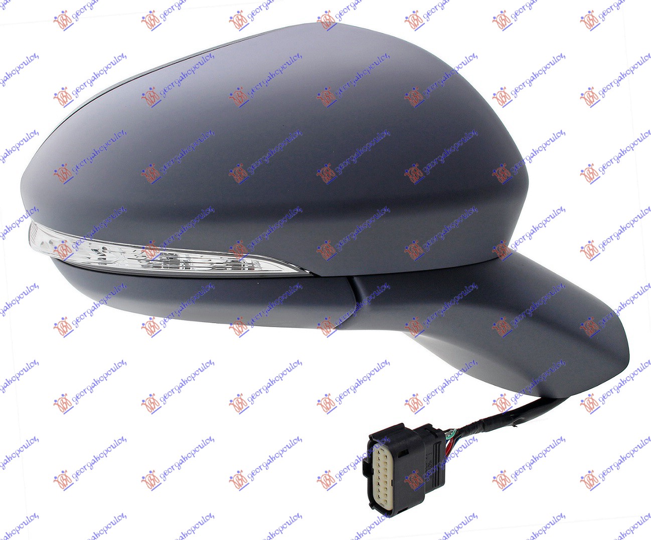 RETROVIZOR ELEK. SA GREJ. PM (ELEKTRO-SKLOPIV) (MIGAVAC) (SVETLO) (MRTAV UGAO) ( - DESNO