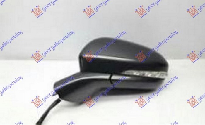 RETROVIZOR ELEKTRICNI SA GREJACEM PM (ELEKTRO-SKLOPIV) (MIGAVAC) (SVETLO) (CRNI  - LEVO