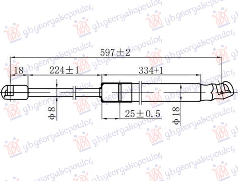 AMORTIZER GEPEK VRATA (597L-385N)
