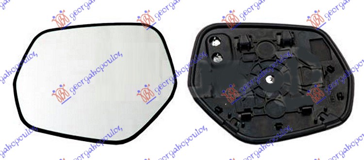 STAKLO RETROVIZORA SA GREJACEM (KONVEKSNO) - LEVO