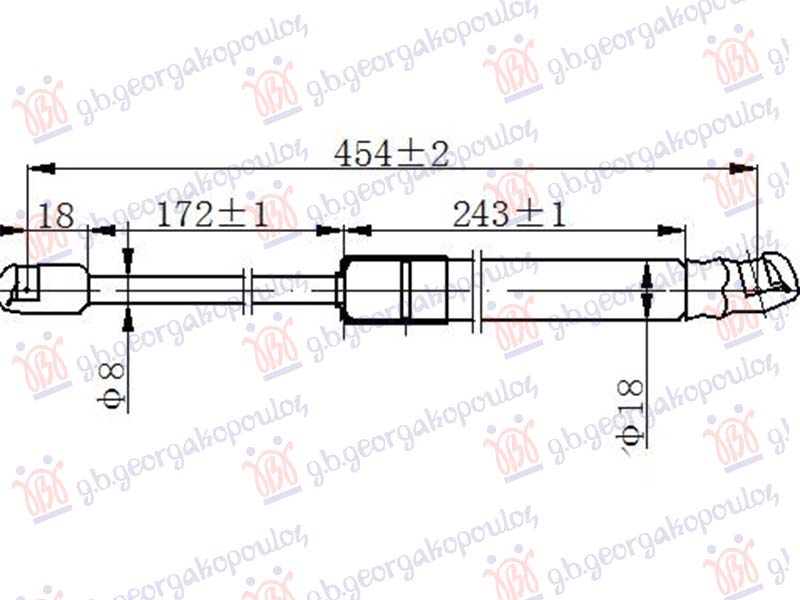 AMORTIZER GEPEK VRATA (454L-435N)