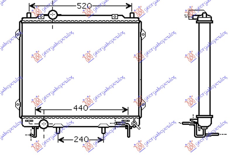 HLADNJAK MOTORA 2.9 CRDi (AUTO) (51x57x26) (NRF)