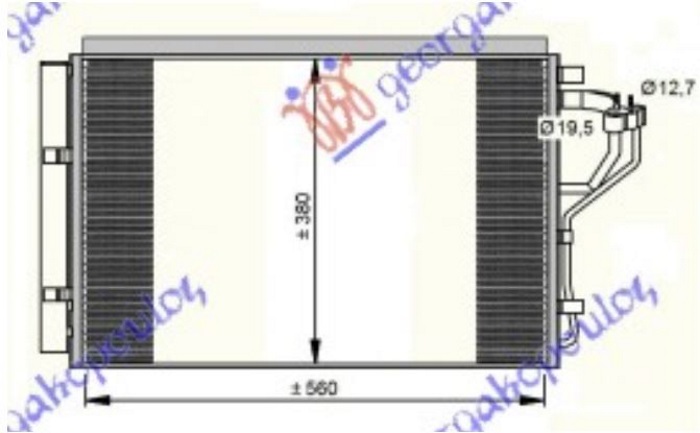 HLADNJAK KLIME 1.4/1.6i BENZIN (555x385x16) (MARELLI)