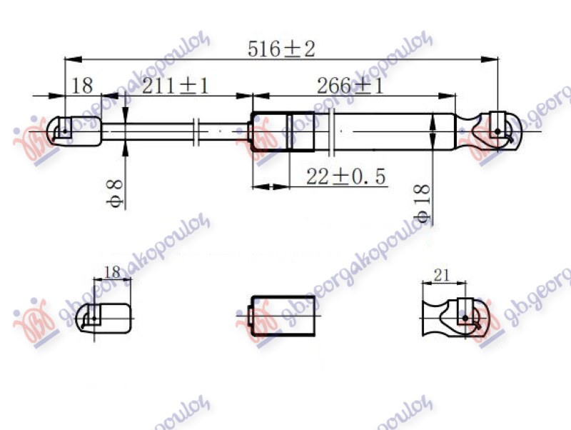 AMORTIZER GEPEK VRATA KARAVAN (516L-495N)