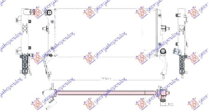 HLADNJAK MOTORA 1.4 T-GDI BENZIN (MAN/AUTO) (650x290x26) (KOYO)