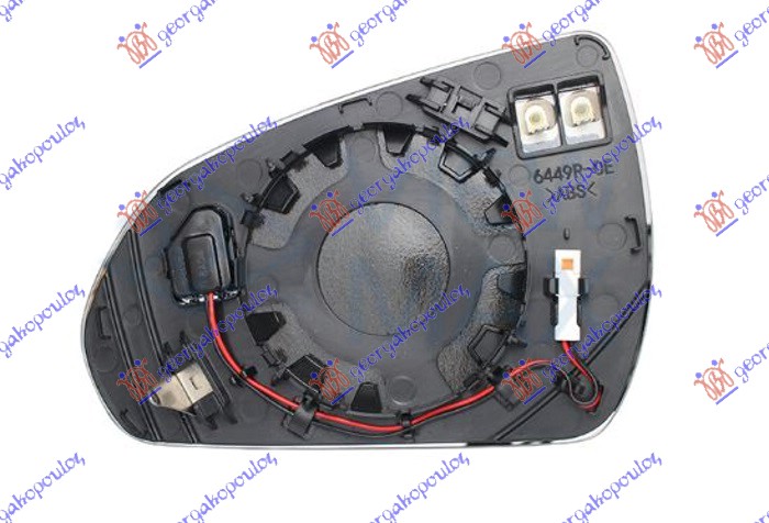 STAKLO RETROVIZORA SA GREJACEM (MRTAV UGAO) (KONVEKSNO) - DESNO