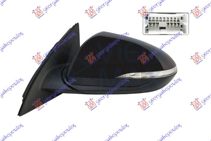 RETROVIZOR ELEKTRICNI SA GREJACEM PM (ELEKTRO-SKLOPIV) (MEMORIJA) (MRTAV UGAO) ( - LEVO