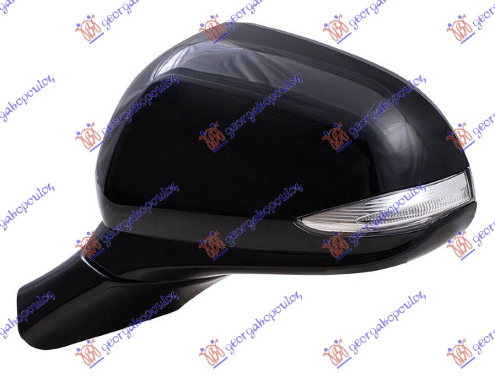 RETROVIZOR ELEKTRICNI SA GREJACEM (MIGAVAC) (SVETLO) (MRTAV UGAO) (RAVNO STAKLO) - LEVO