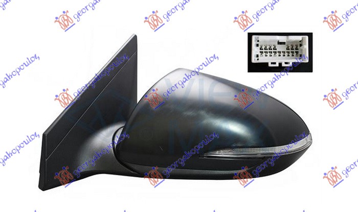 RETROVIZOR ELEKTRICNI SA GREJACEM PM (ELEKTRO-SKLOPIV) (MIGAVAC) (MRTAV UGAO) (1 - LEVO