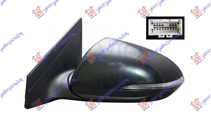 RETROVIZOR ELEKTRICNI SA GREJACEM PM (ELEKTRO-SKLOPIV) (MIGAVAC) (MRTAV UGAO) (M - LEVO