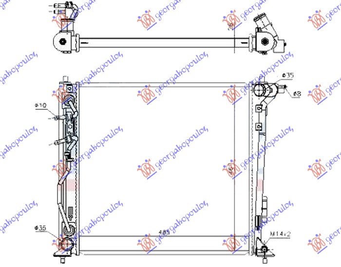 HLADNJAK MOTORA 2.0 CRDi DIZEL (AUTO) (485x465x26) (CESKA) (NRF)
