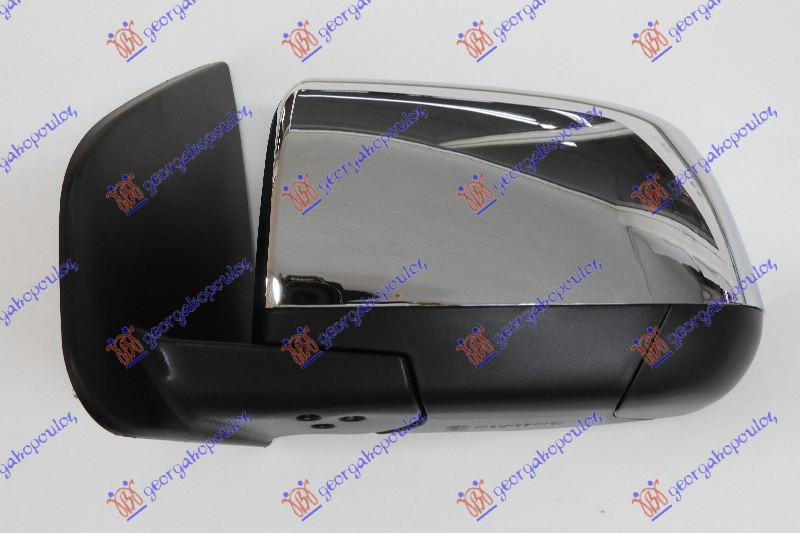 RETROVIZOR ELEKTRICNI HROM (4 PIN) (A KVALITET) (KONVEKSNO STAKLO) - LEVO