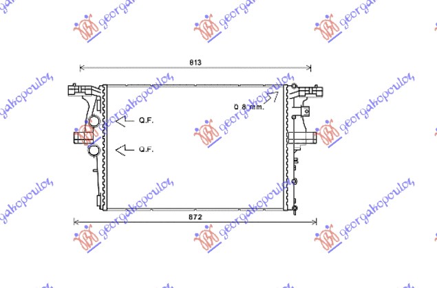 HLADNJAK MOTORA 2.3 TD (MAN/AUTO) (63.8x43.9x38) (VALEO)