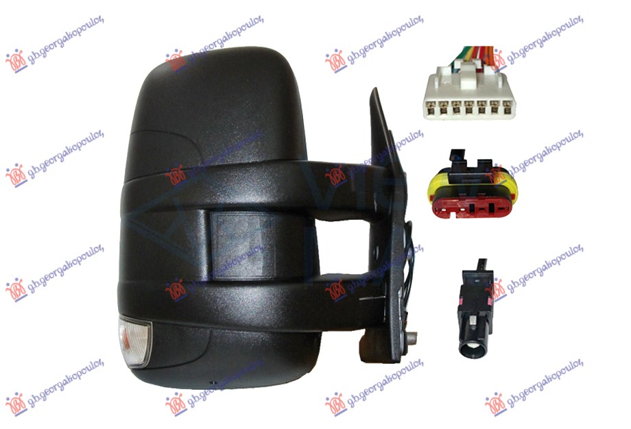RETROVIZOR ELEKTRICNI SA GREJACEM KRATKI (MIGAVAC) (CIP ANTENE) (A KVALITET) (KO - DESNO