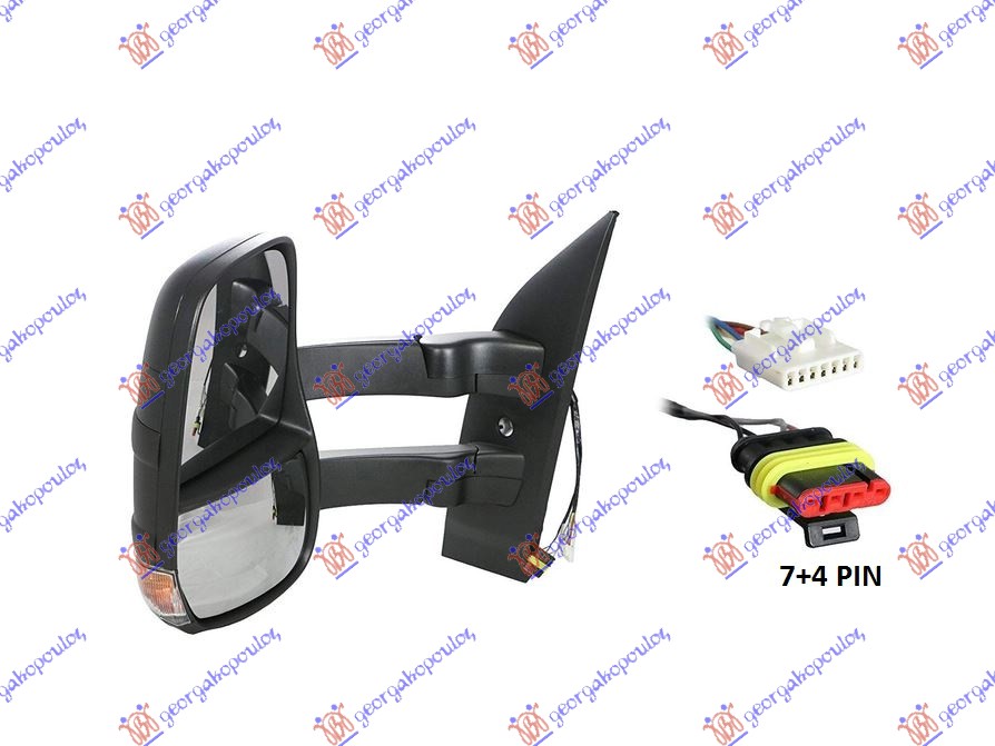 RETROVIZOR ELEKTRICNI SA GREJACEM DUGI (MIGAVAC) (SENZOR) (A KVALITET) (KONVEKSN