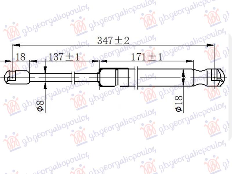 AMORTIZER GEPEK VRATA (345L-375N) 