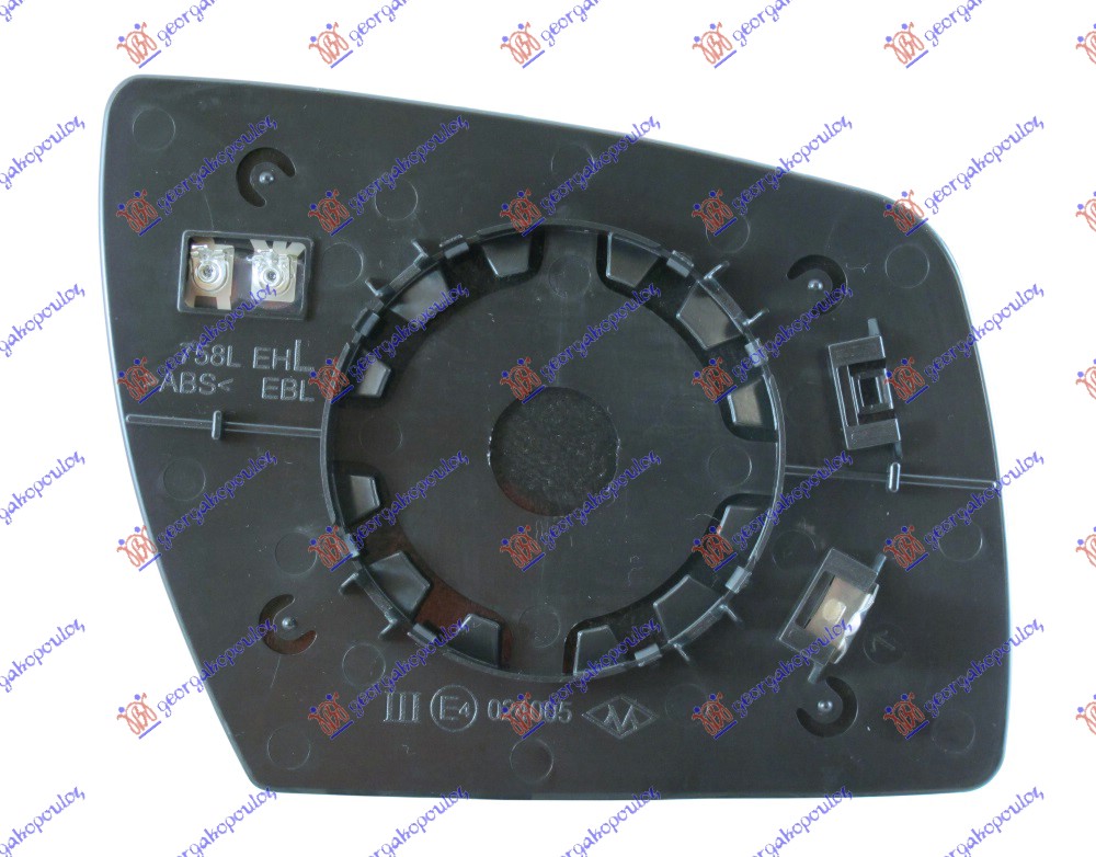 STAKLO RETROVIZORA SA GREJACEM (KONVEKSNO) - LEVO