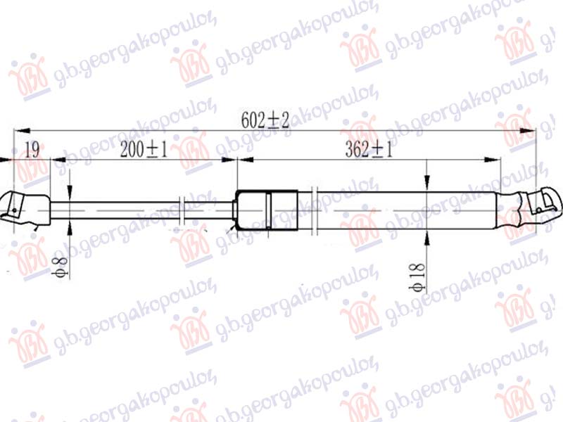AMORTIZER GEPEK VRATA (602L-525N)