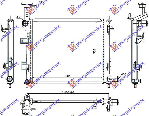 HLADNJAK MOTORA BENZIN (MAN) (42x37) (KOYO)