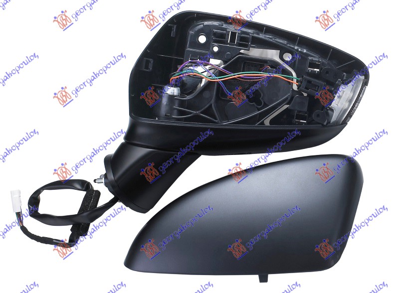 RETROVIZOR ELEKTRICNI SA GREJACEM PM (ELEKTRO-SKLOPIV) (MIGAVAC) (ASFERICNO STAK - LEVO