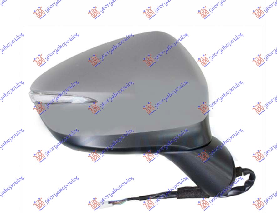 RETROVIZOR ELEKTRICNI SA GREJACEM PM (MIGAVAC) (6 PIN) 15- (A KVALITET) (KONVEKS - DESNO