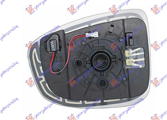STAKLO RETROVIZORA SA GREJACEM (MRTAV UGAO) -15 (KONVEKSNO) - DESNO