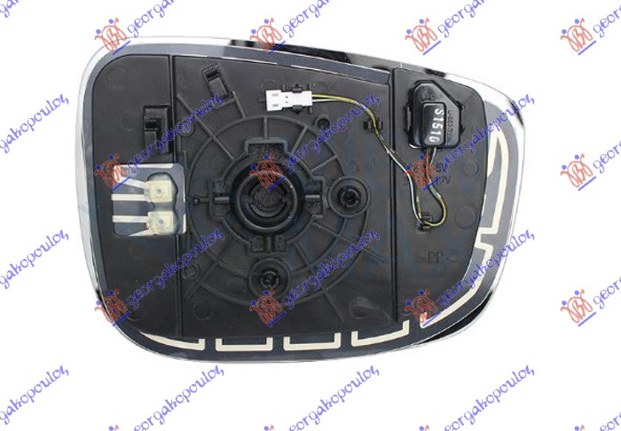 STAKLO RETROVIZORA SA GREJACEM (MRTAV UGAO) (ASFERICNO) - LEVO