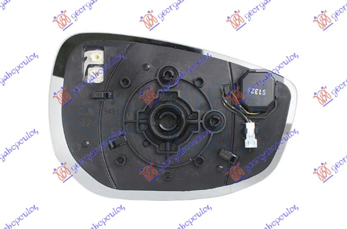 STAKLO RETROVIZORA SA GREJACEM (MRTAV UGAO) (ASFERICNO) - LEVO