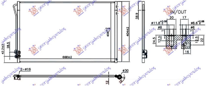 HLADNJAK KLIME ZA SVE MODELSE BENZIN/DIZEL (640x385x12) (NRF)