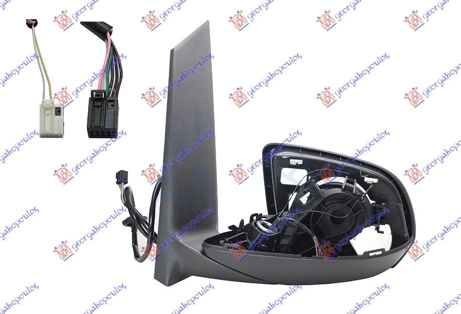 RETROVIZOR (SAMO KUCISTE) ELEKTRICNI SA GREJACEM (MRTAV UGAO) (8 PIN) (A KVALITE - LEVO